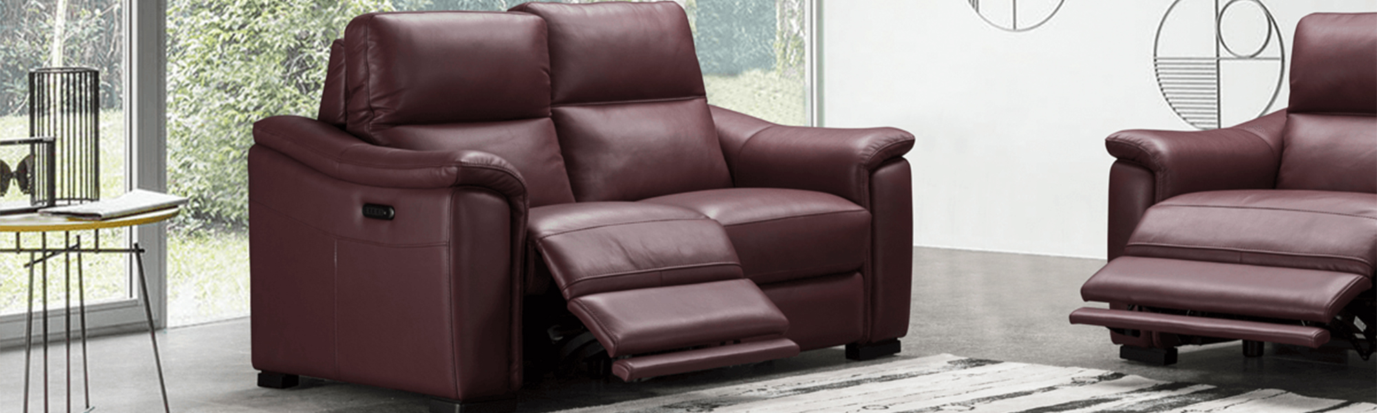 Leather 2 Seater Power Recliner Sofas