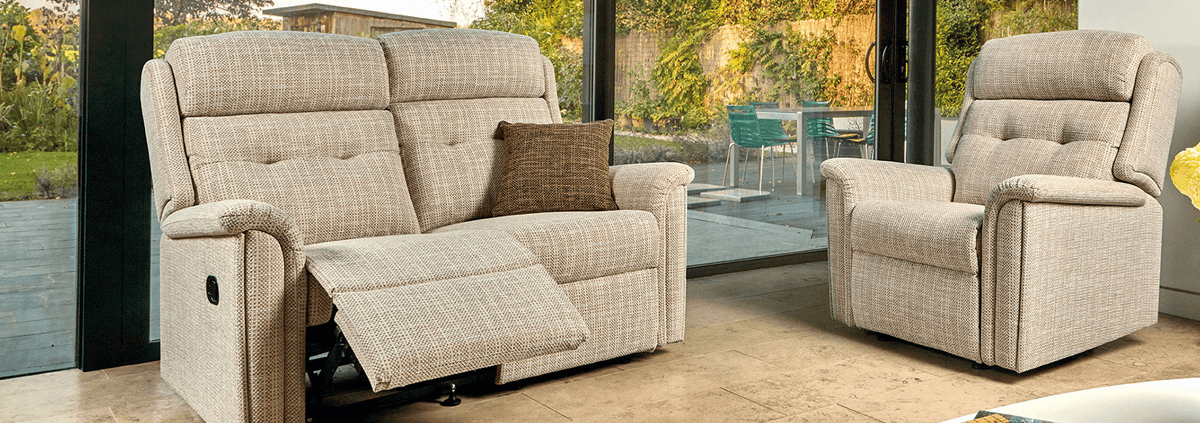 Fabric 2 Seater Manual Recliner Sofas