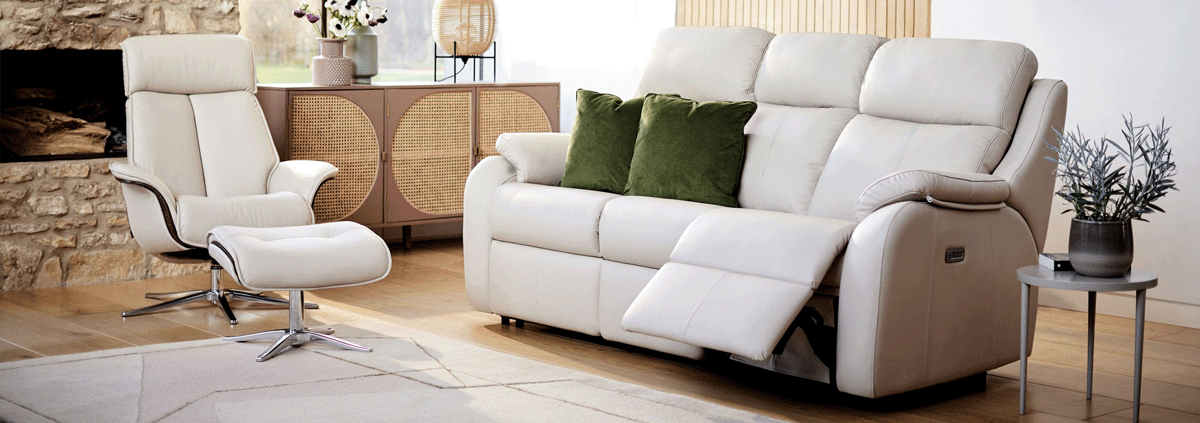 3 Seater Leather Electric Recliner Sofas