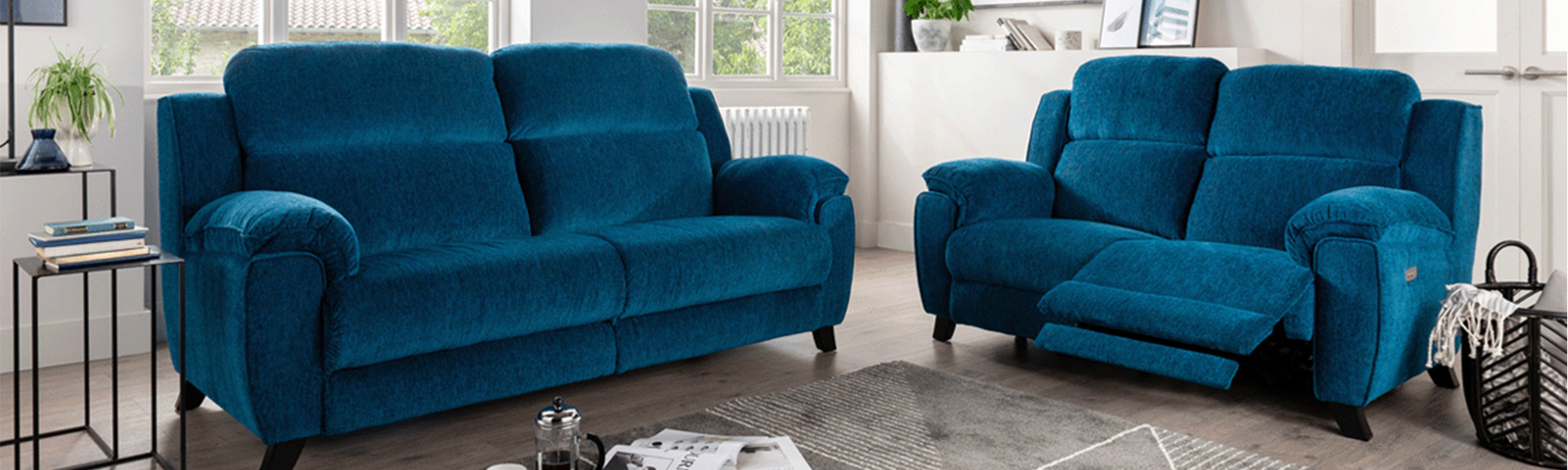 Fabric 2 Seater Recliner Sofas