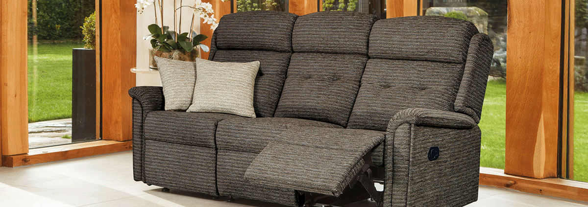 Fabric 3 Seater Manual Recliner Sofas