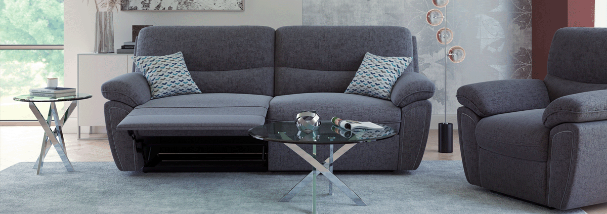 Fabric 3 Seater Recliner Sofas