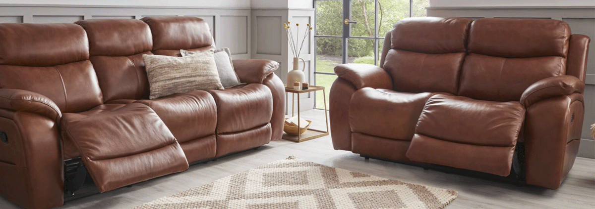 Leather 2 Seater Power Recliner Sofas
