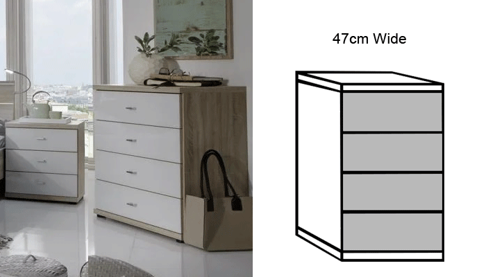 4 Drawer Chest - Glass Front