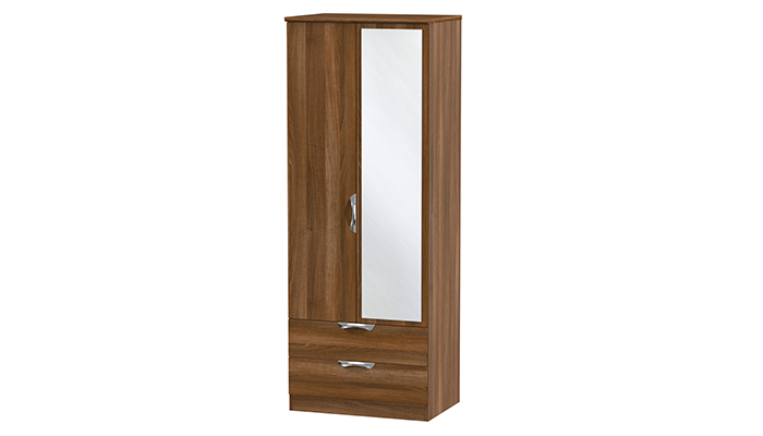 Tall 2ft6in 2 Drawer Mirror Robe
