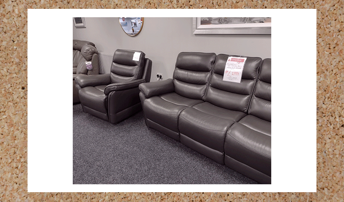 3 Seater Leather Recliner Sofa And Swivel Rocker Chair