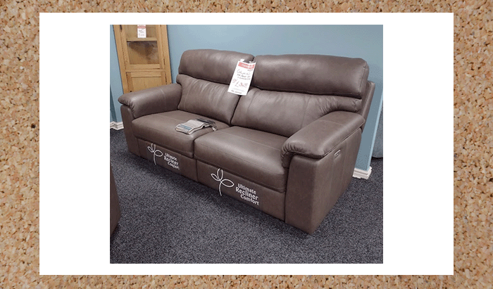 Leather 3 Seater Power Recliner Sofa And Cuddler Chair