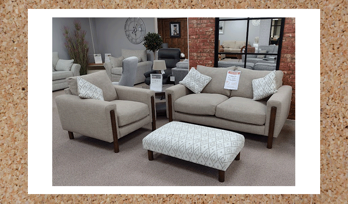 2 Seater Sofa With Armchair And Footstool