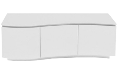 TV Cabinet White Gloss with LED