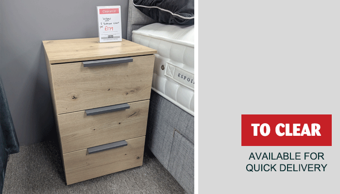 3 Drawer Bedside Chest